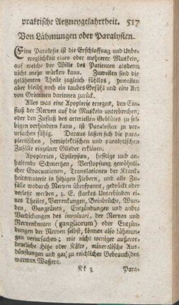Von Lähmungen oder Paralysten.