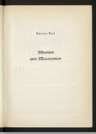 Zweiter Teil: Albanien und Macedonien