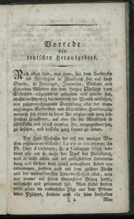Vorrede des teutschen Herausgebers.