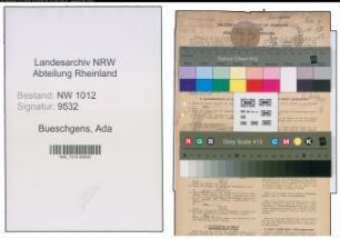 Entnazifizierung Ada Bueschgens , geb. 10.07.1887 (Krankenschwester)