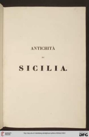 Band 1: Le antichità della Sicilia