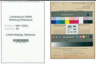 Entnazifizierung Marianne Lintel-Hoeping , geb. 04.08.1918 (Hausfachwirtin)