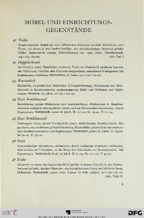 Möbel und Einrichtungsgegenstände (Nr. 41-147)