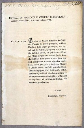 Verordnung über die Abgabe von Saatfrucht an die Untertanen