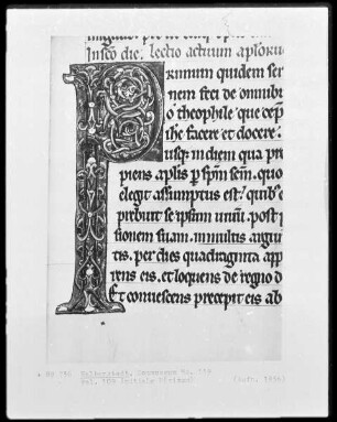 Lektionar, Ms. 119, folio 109, Textseite mit Initiale P(rimum)