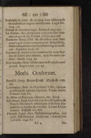 Morbi Oculorum.