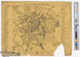 Plan von Leipzig im Jahre 1858