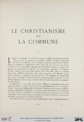 Le Christianisme et la Commune
