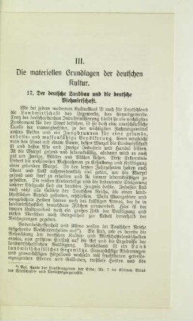 III. Die materiellen Grundlagen der deutschen Kultur