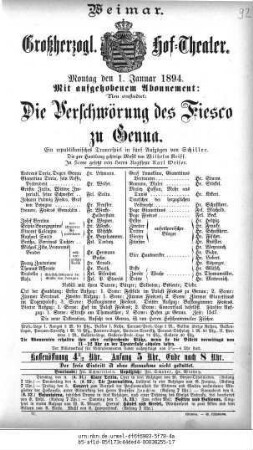 Die Verschwörung des Fiesco zu Genua