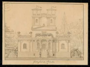Gärtnerwohnung Monatskonkurrenz November 1832: Aufriss Gartenansicht