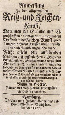 Anweisung Zu der allgemeinen Reisz- und Zeichen-Kunst,