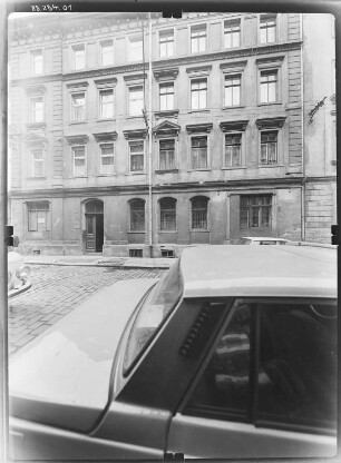 Meißen-Altstadt, Fährmannstraße 1. Wohnhaus (um 1870). Straßenansicht (Teilansicht)