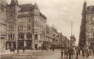Postkartenalbum. "Karlsruhe i. B.-Kaiserstrasse mit Moninger". Gasthaus Zum Moninger