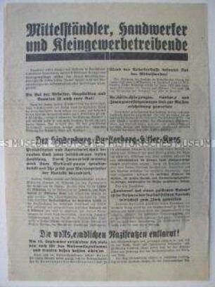 Propagandaflugblatt zur Reichspräsidentenwahl 1932