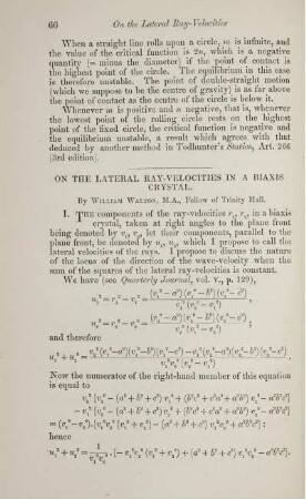 On the lateral ray-velocities in a biaxis crystal.