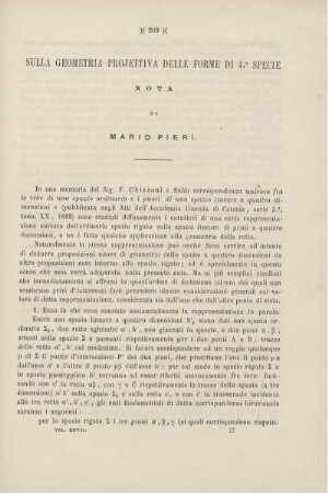 Sulla geometria projettiva delle forme di 4.ª specie.