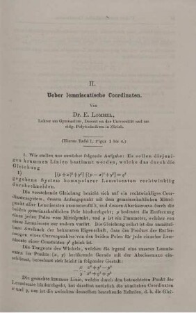 II. Ueber lemniscatische Coordinaten.