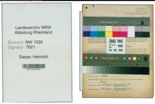 Entnazifizierung Heinrich Sasse , geb. 04.02.1902 (Heimarbeiter)