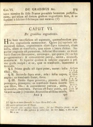 Caput VI. De gradibus cognationis