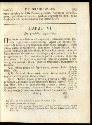 Caput VI. De gradibus cognationis