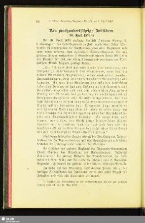 Das zweihundertjährige Jubiläum. 30. April 1870