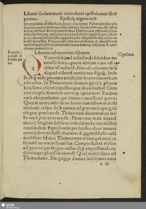 Libanii declamatoris antiocheni epistolarum liber primus.