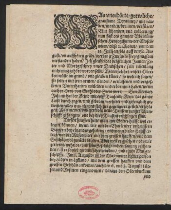 Was unerhörte/ grewliche/ grausame Tyranney/ mit rauben/ morden/ brennen/ verfüren/ Blut schanden und eröberung ...