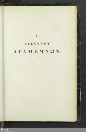 V. Aischylu Agamemnon