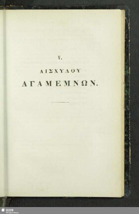 V. Aischylu Agamemnon