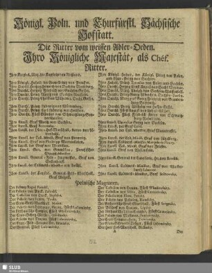 Königl. Poln. und Churfürstl. Sächsische Hofstatt