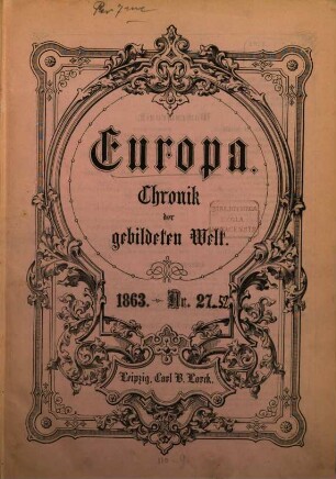 Europa : Chronik der gebildeten Welt. 1863,2, 1863,[2]