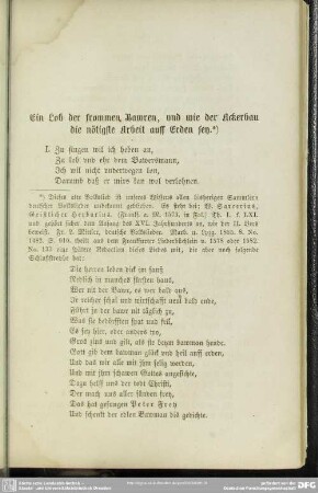 Ein Lob der frommen Bawren, und wie der Ackerbau die nötigste Arbeit auff Erden sey