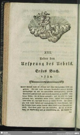 XIII. Ueber den Ursprung des Uebels