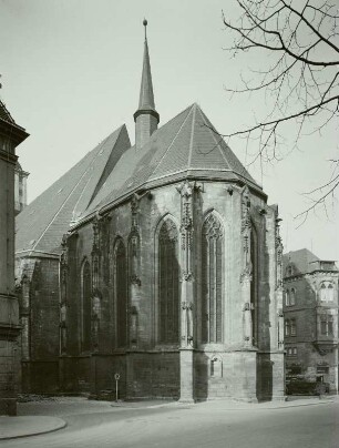 Weißenfels, Stadtkirche St. Marien. Chor von Südosten : Weißenfels, Stadtkirche St. Marien (um 1455-1480). Chor (nach 1429) von Südosten