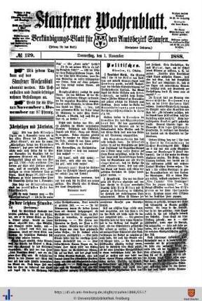 Nr. 129-141 (November 1888)