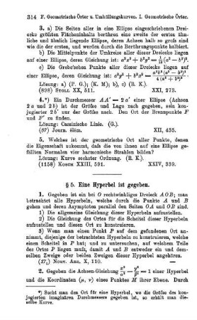 § 5. Eine Hyperbel ist gegeben (7).