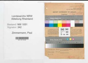 Entnazifizierung Paul Zimmermann , geb. 26.09.1890 (Gastwirt)