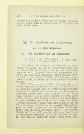 XI. Die Kurfürsten von Brandenburg aus dem Hause Hohenzollern