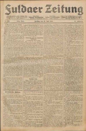 Ausgabe vom Freitag, den 10. Juli 1914.