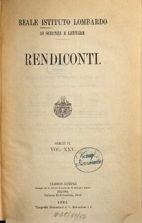 Rendiconti. 25. 1892