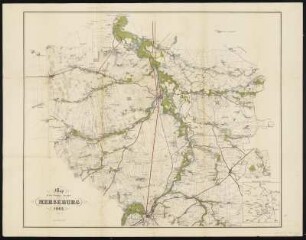 Umgebungskarte von Merseburg, 1:50000, Lithographie, 1866