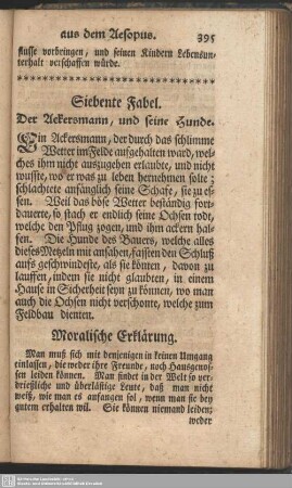 Siebente Fabel. Der Ackersmann, und seine Hunde