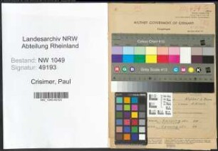 Entnazifizierung Paul Crisimer , geb. 26.08.1905 (Verwaltungsangestellter)