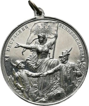 Medaille auf das XI. Deutsche Bundesschießen in Mainz 1894 - Medaille