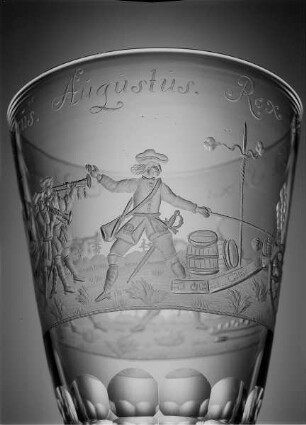 Deckelpokal (mit Feldlager-Darstellung) aus Schloß Moritzburg