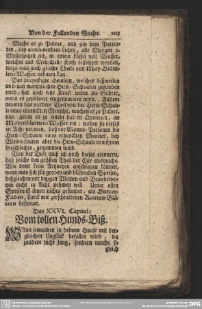 Das XXVI. Capitel; Vom tollen Hunds-Biß
