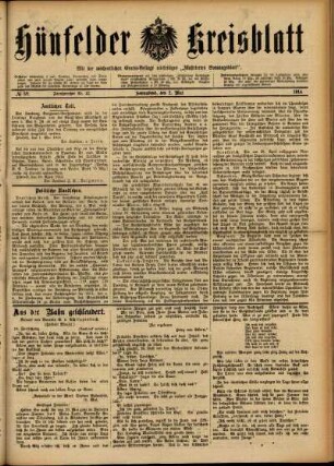 Ausgabe vom Samstag, den 02. Mai 1914.