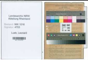 Entnazifizierung Leonard Lueb , geb. 03.05.1914 (Beamter)
