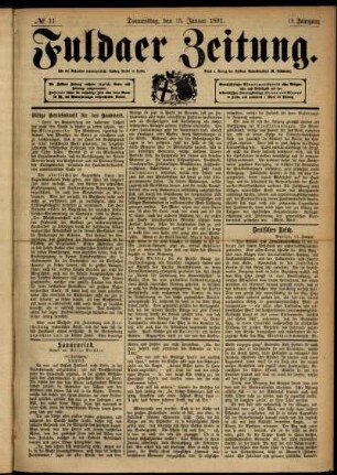 Ausgabe vom Donnerstag, den 15. Januar 1891.
